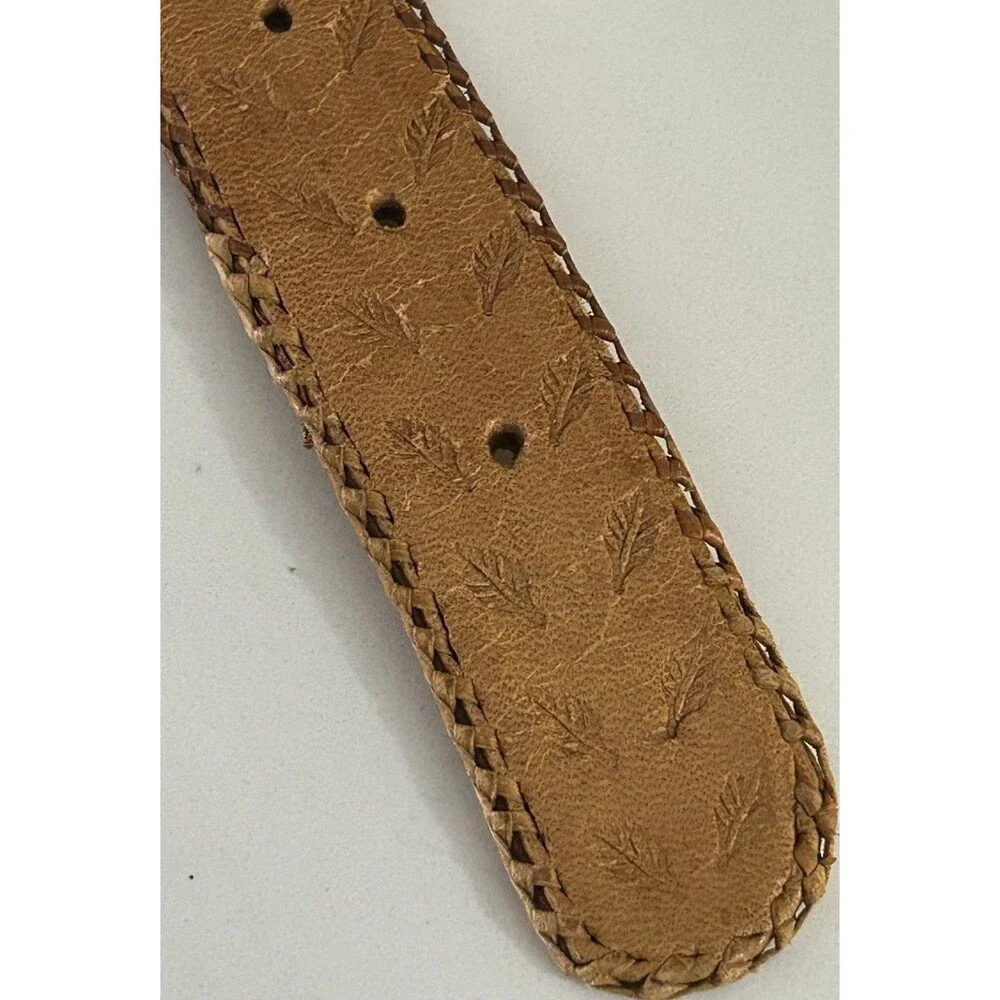 VTG Guatemala Leather Cotton Fabric Multicolor Belt 28